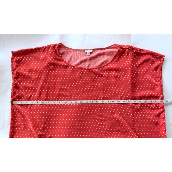 Anthropologie Odille Polka Dot Stripe Flowy Waist Cinching Top in Red Size Small - Picture 10 of 10